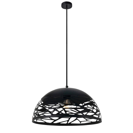 Lampada a sospensione a cupola in metallo industriale regolabile in altezza E27 Base Lampadario ritagliato per isola cucina, camera A37