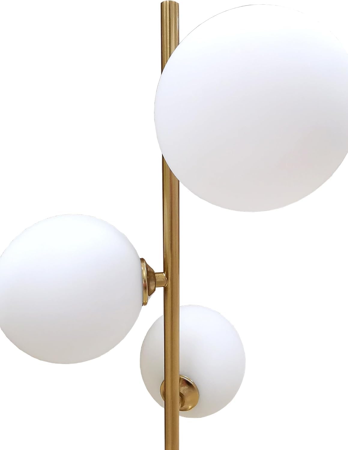 Lampada da tavolo Oro con sfere bolle bianche design moderno minimal (Lampada Tavolo 3 Sfere) D33