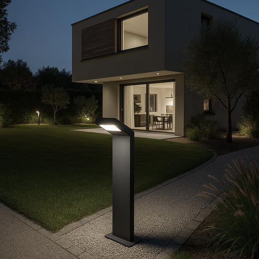 Lampione da Giardino Moderno 10W, Paletto Luce LED Esterno 4000K, IP54 Impermeabile, H580mm, Lampada da Esterno per Vialetti, Cortile, Giardino – Alluminio 954PA-H580