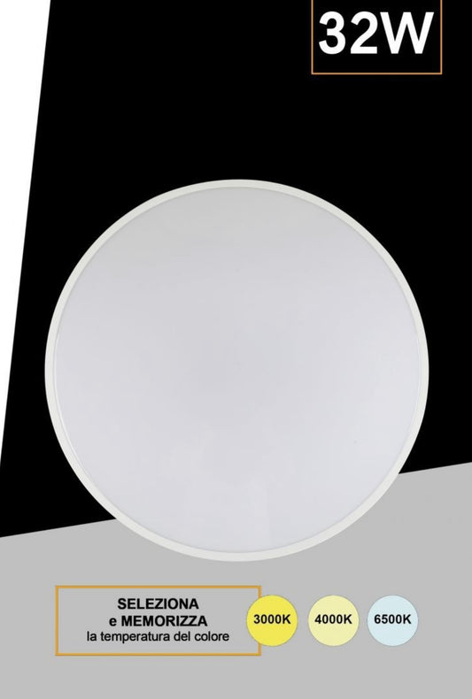 TEKHOME Plafoniera LED 18/32/42W, Lampada da soffitto per bagno IP44, 1440/2430/3620 lumen, 3colore della luce per Bagno, Cucina, Balcone ES-PN