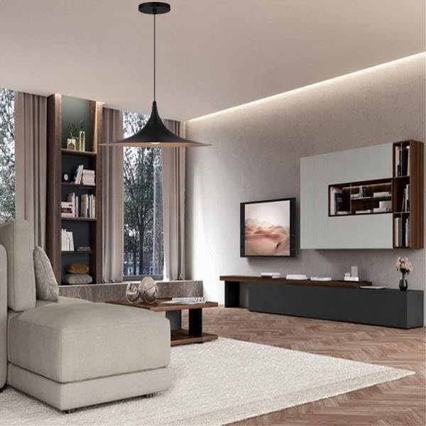 Lampadario A Sospensione Stile Contemporaneo in Metallo Decorativo Luce E27 B98