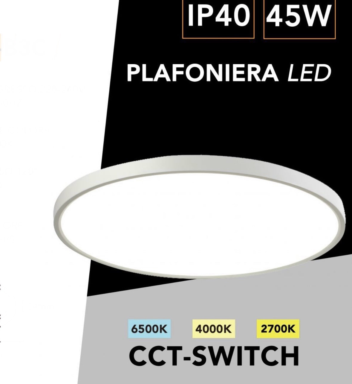 TEKHOME Plafoniera LED Soffitto 36/45W,3colore 3600/4950LM IP40 Impermeabile Rotonda Ø48/60CM Lampadario LED Moderna Luce Soffitto per Cameretta, Cucina, Soggiorno, Balcone -LV