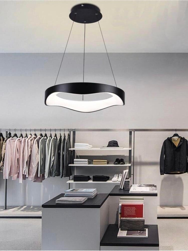 TEKHOME Lampadario plafoniera led a onda 38 w 3 colori luce bianca calda naturale A67 (BIANCO 3 COLORE)