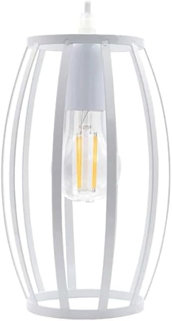 Lampadario da soffitto pendente a sospensione di forma ovale nero o bianco portalampada con attacco e27 A34