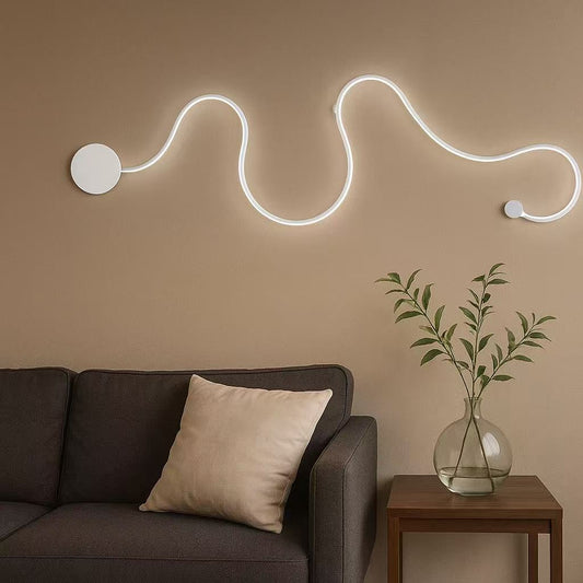 TEKHOME Applique da Parete LED Moderna 28W, Bianco, 3 Colori 3000K-6500K, Design Artistico Ondulato, Lampada da Muro Interni per Soggiorno, Camera e Corridoio – E69-B3C
