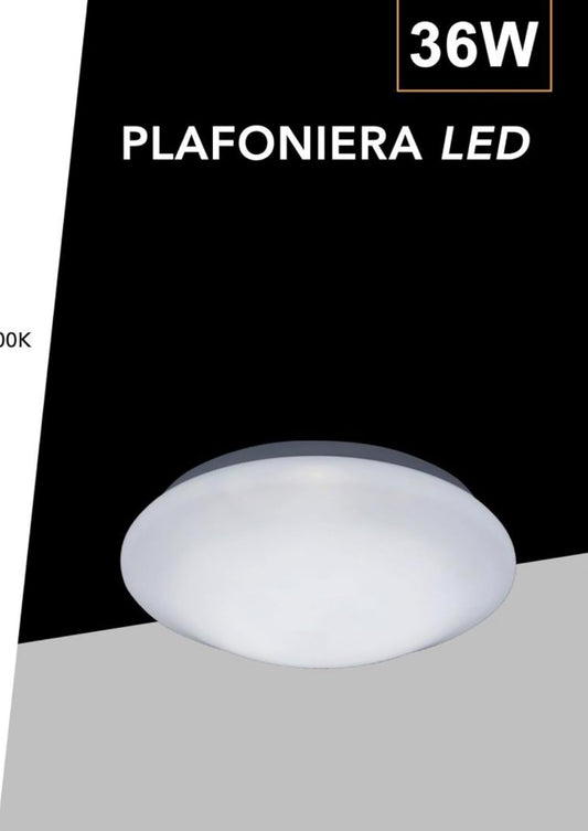 TEKHOME Plafoniera LED 350mm 36W, 3000K-6500K, 3 Colori Selezionabili, Copertura Latte, Luce Soffitto Rotonda per Interni, IP20 C01-36-3C