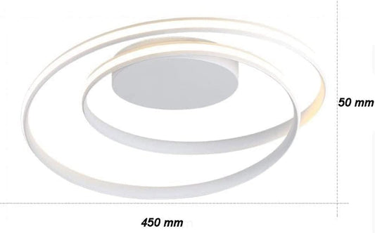 TEKHOME Lampadario da Soffitto LED 32W, 3000K-6500K, 3 Colori Selezionabili con Interruttore, Design Moderno in Bianco Sabbia, Plafoniera Decorativa Rotonda per Interni PN-20B3C