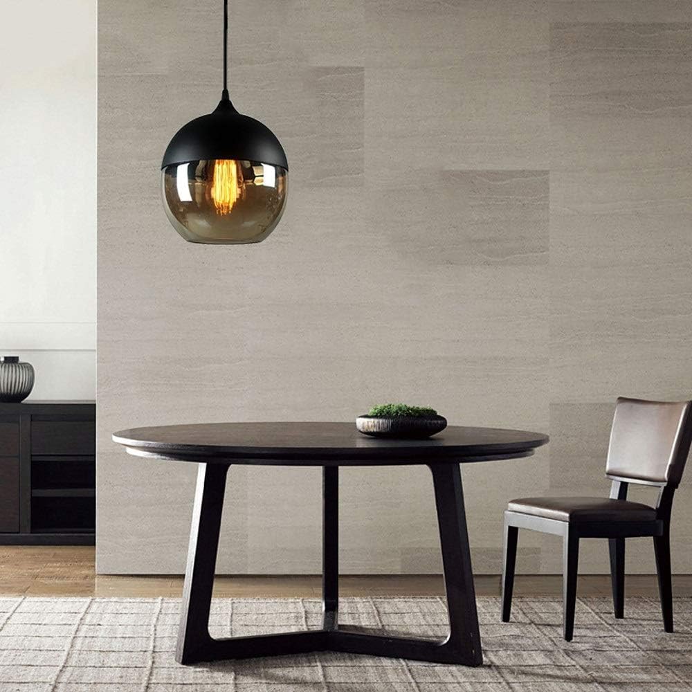 Lampadario a Sospensione Industriale LP-12N, Attacco E27, Altezza Regolabile 120 cm, Paralume in Vetro e Alluminio, Ø21cm, Stile Moderno per Casa, Hotel, Corridoio, Supermercato LP-12N