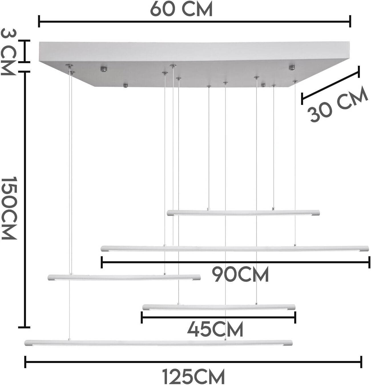 Lampadario LED Moderno Skylines LP-43