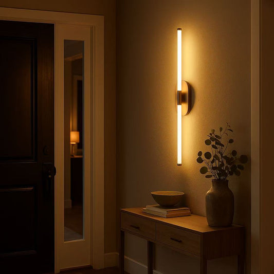 TEKHOME Lampada da Parete LED 12W Moderna con 3 Temperature Colore (3000K/4000K/6500K) Applique da Muro Interno, Bianco, Design Minimalista E80