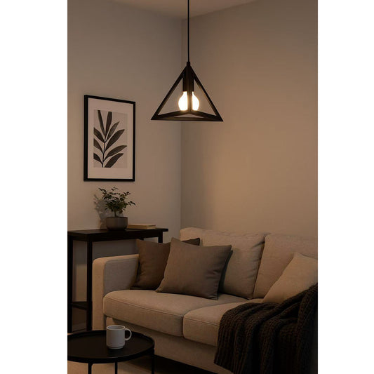 Lampadario moderno a triangolo senza lampadina E 27, in ferro stile moderno A35