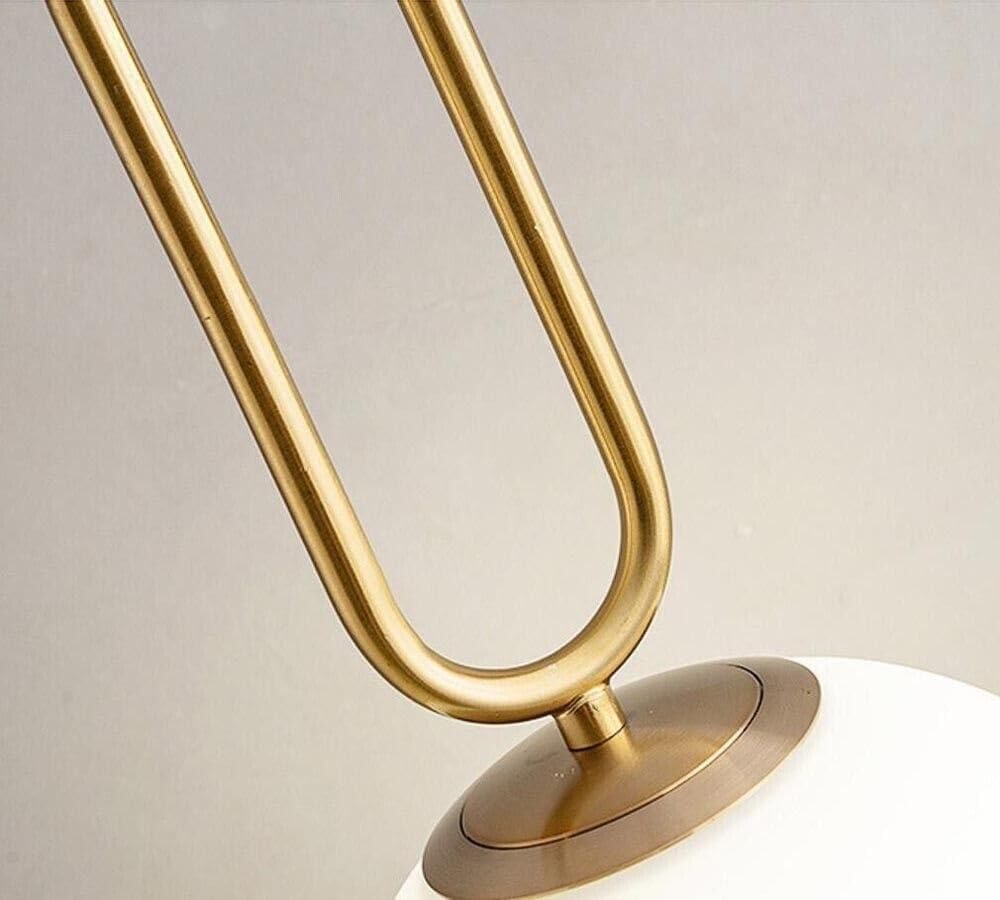 Lampadario a sospensione lampada moderna da soffitto con corpo in metallo color bronzo e sfera in vetro attacco per lampadina G9 (Oro, 1 Sfera struttura ovale) A96