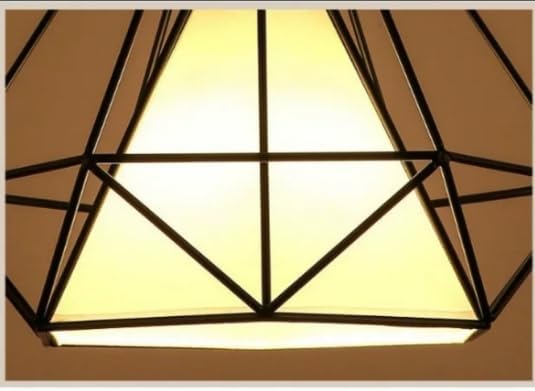 Lampadario a sospensione a gabbia in ferro a forma di diamante, 25 cm, lampada a sospensione vintage E27, illuminazione per decorazione soggiorno, ristorante, camera da letto B20