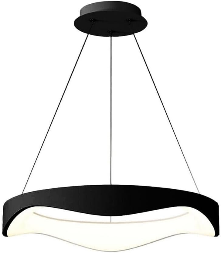 TEKHOME Lampadario plafoniera led a onda 38 w 3 colori luce bianca calda naturale A67 (BIANCO 3 COLORE)