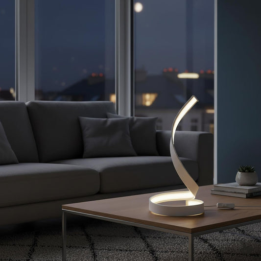 Lampada da Tavolo LED Design Moderno, 12W 840LM, Luce Calda/Naturale/Fredda, Lampada Comodino per Camera da Letto e Soggiorno- D05