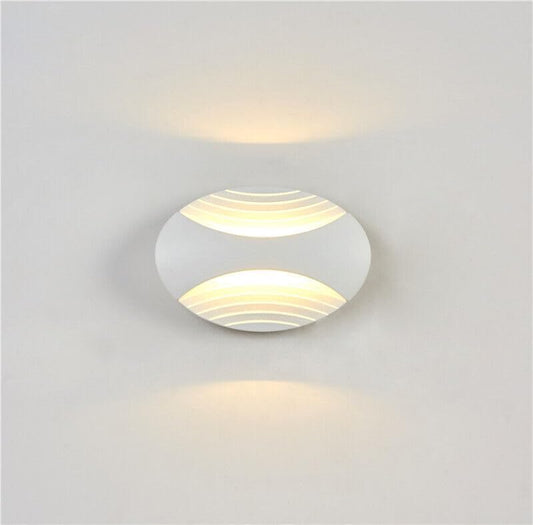 TEKHOME Applique LED da Muro 6W Moderno Interno, Lampada da Parete con 3 Colori Selezionabili 3000K-6500K, Design Decorativo Bianco/Nero AQ15