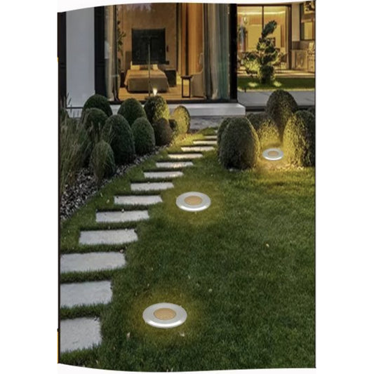 3 Pezzi – Faretti da Incasso LED da Esterno IP68 1W 12V-24V – Luci da Terra per Giardino/Sentiero/Prato – Acciaio 304 + Vetro – Colori Disponibili ES41