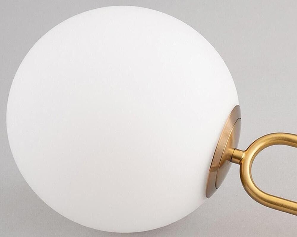 Lampadario a sospensione lampada moderna da soffitto con corpo in metallo color bronzo e sfera in vetro attacco per lampadina G9 (Oro, 1 Sfera struttura ovale) A96
