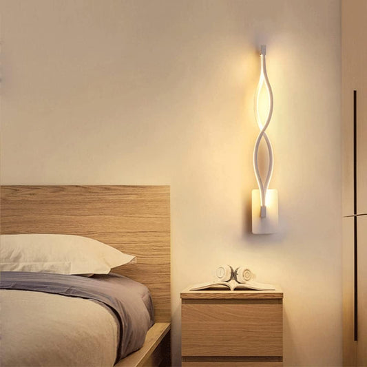 Applique LED Moderna 9W da Parete, CCT Switch 3000K/4000K/6500K, 720lm, Design Ondulato, Luce Interni – Serie E16 (3 COLORI)