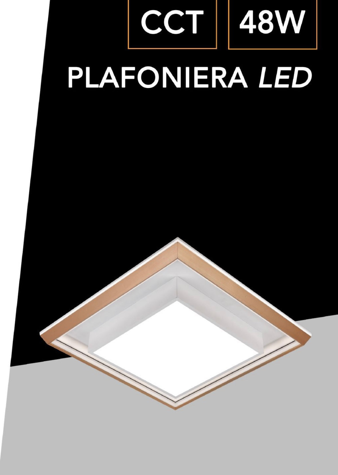 Plafoniera LED Moderna Quadrata 48W CCT 3000K-6500K, Luce Soffitto Bianco, Alta Luminosità 3840LM, Design Decorativo per Soggiorno Camera Cucina – C61-3C