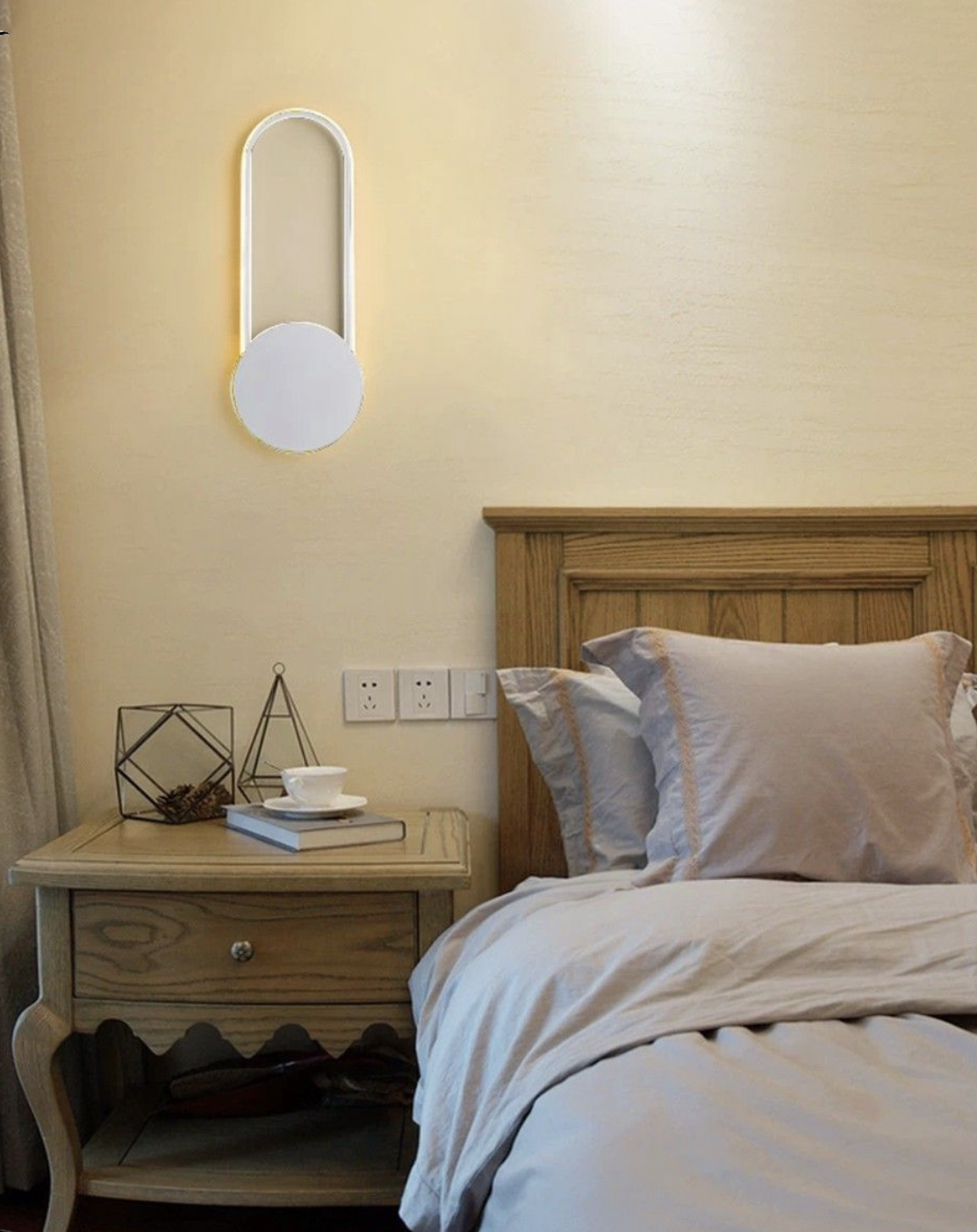 TEKHOME Applique da Parete LED Moderna 14W, Lampada da Parete Bianca Design Decorativo, Luce Calda 3000K 1120LM, per Camera da Letto, Soggiorno e Corridoio E23