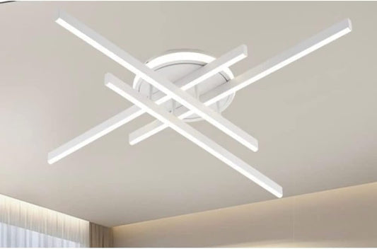 TEKHOME Lampadario da Soffitto LED 45W, CCT 3000K-6500K, 3 Colori Selezionabili, Corpo in Alluminio Bianco Sabbia/Nero, Plafoniera Rotonda Moderna per Interni, IP20 PN-21B3C
