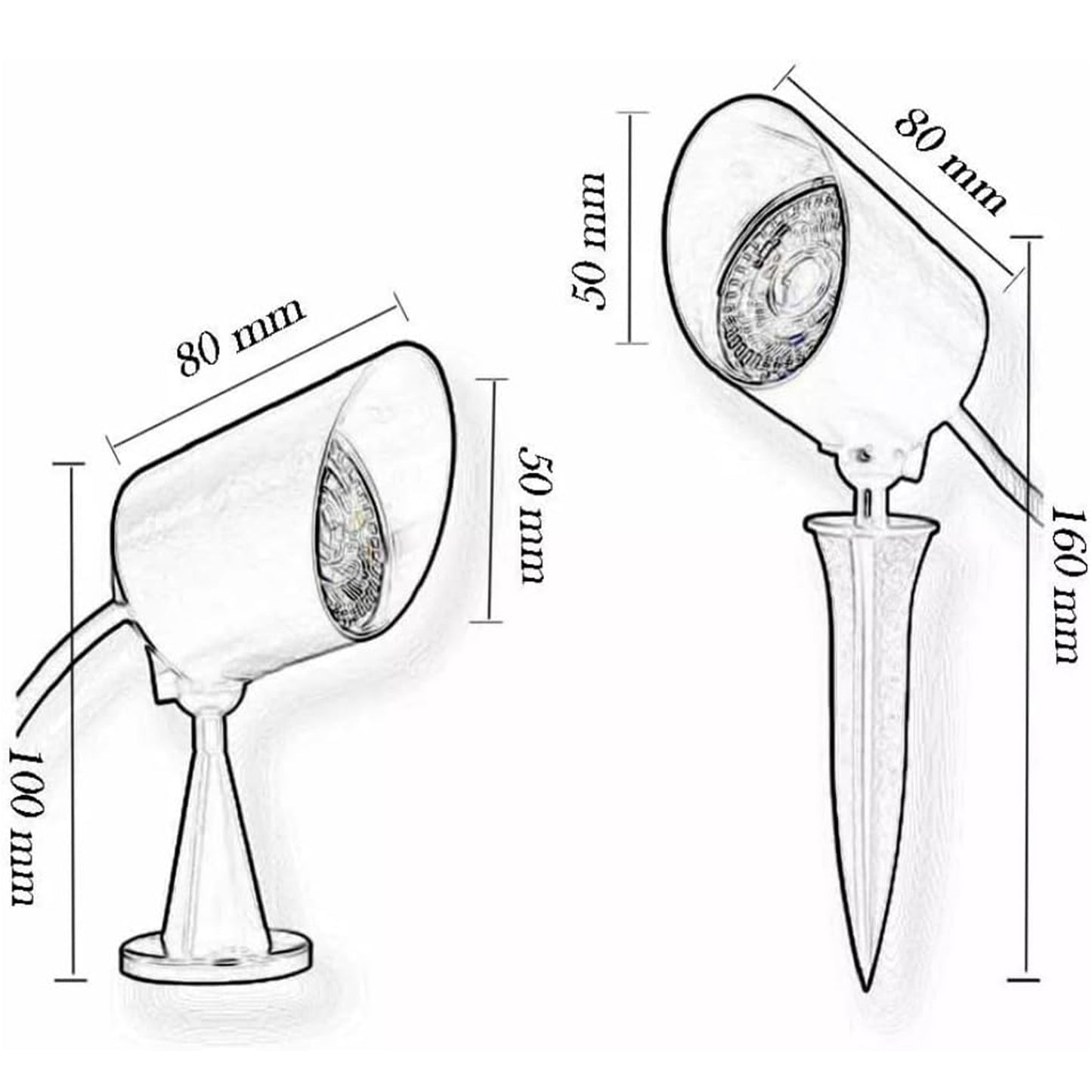 Faretti da Giardino LED 7W IP65 con Picchetto, Angolo 30°, Lampada da Esterno per Vialetti, Giardino, Facciate – 3000K / 4000K – Universale per Illuminazione Esterna-110