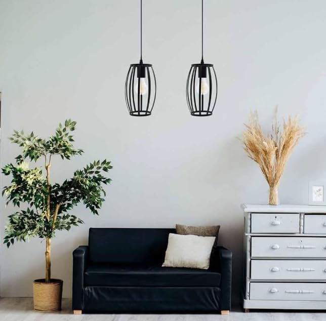Lampadario da soffitto pendente a sospensione di forma ovale nero o bianco portalampada con attacco e27 A34