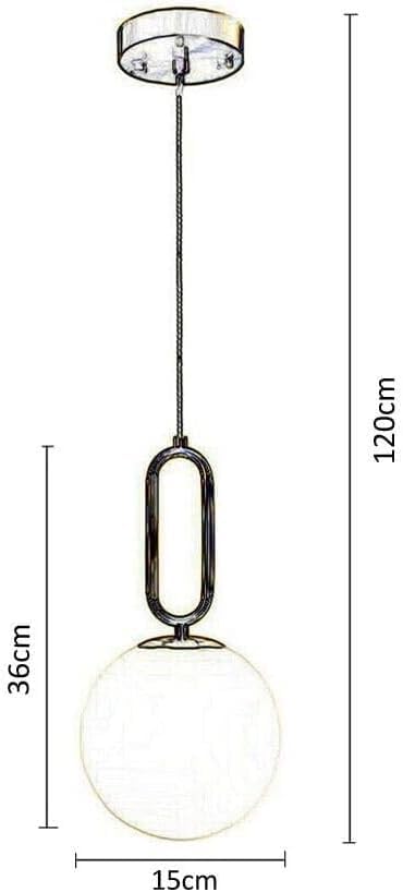 Lampadario a sospensione lampada moderna da soffitto con corpo in metallo color bronzo e sfera in vetro attacco per lampadina G9 (Oro, 1 Sfera struttura ovale) A96