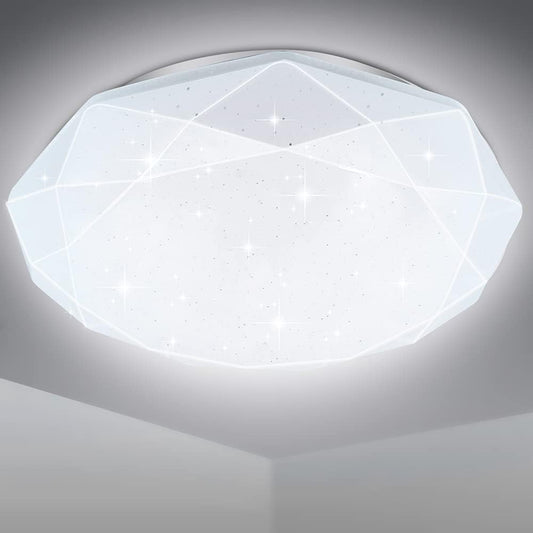 TEKHOME LAMPADARIO DA SOFFITTO LED Ø500mm, 60W, CCT 3000K-6500K, Copertura Puntinata, Controllo 2.4G, Luce a Tre Colori C62-3C