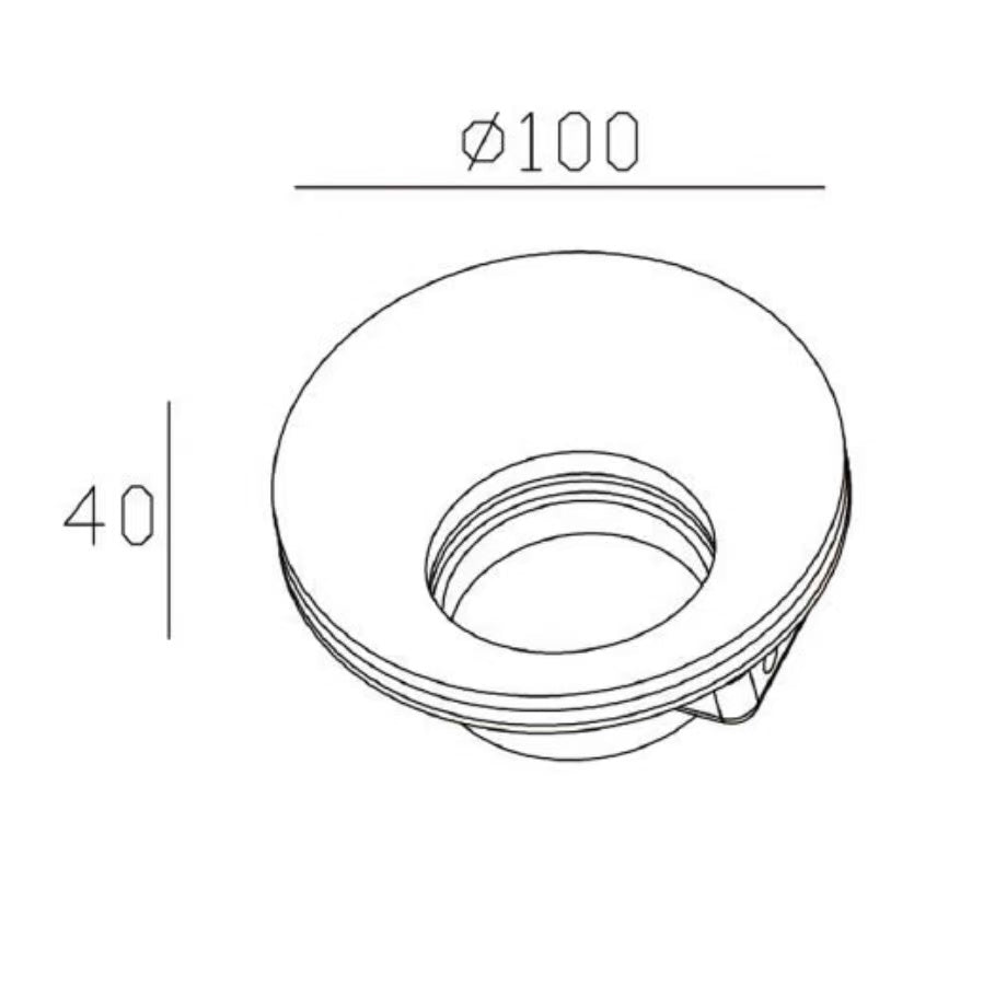 Portafaretto in Gesso da Incasso GU10 Ø100 mm – Supporto Faretto Verniciabile per Cartongesso, Bianco, IP20 (Lampadina Non Inclusa) GS-13