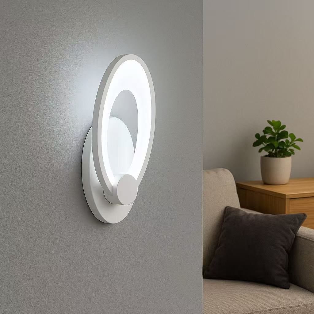 TEKHOME Applique da Parete LED 9W CCT 3000K-6500K Bianca, Lampada da Muro Moderna Dimmerabile, Design Decorativo Interno E25-3C
