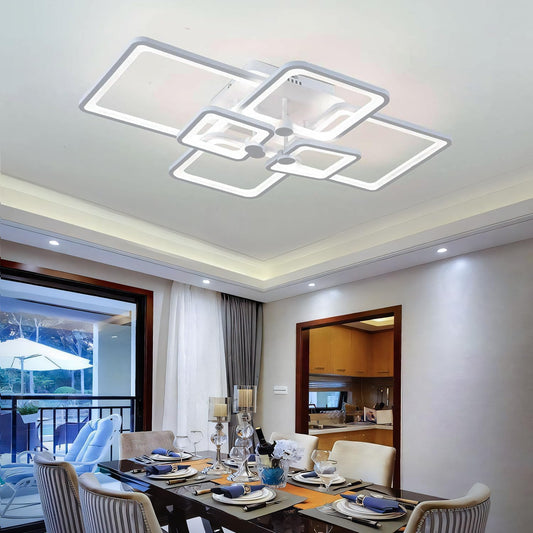 TEKHOME Plafoniera LED Soffitto, Lampada da Soffitto LED 3000K-6500K Plafoniera Soggiorno Moderna, Rettangolare Luce a soffitto da per Camera da Letto (80CM, White) C26-B3C