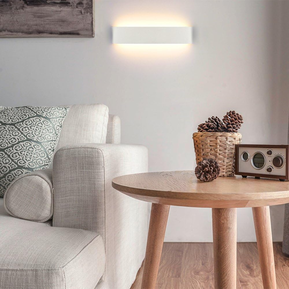 Applique da Muro LED 15W Bianca Rettangolare, Lampada da Parete Moderna in Alluminio Verniciato, 3000K-6500K Regolabile, per Camera da Letto, Soggiorno, Corridoio E57-B3C