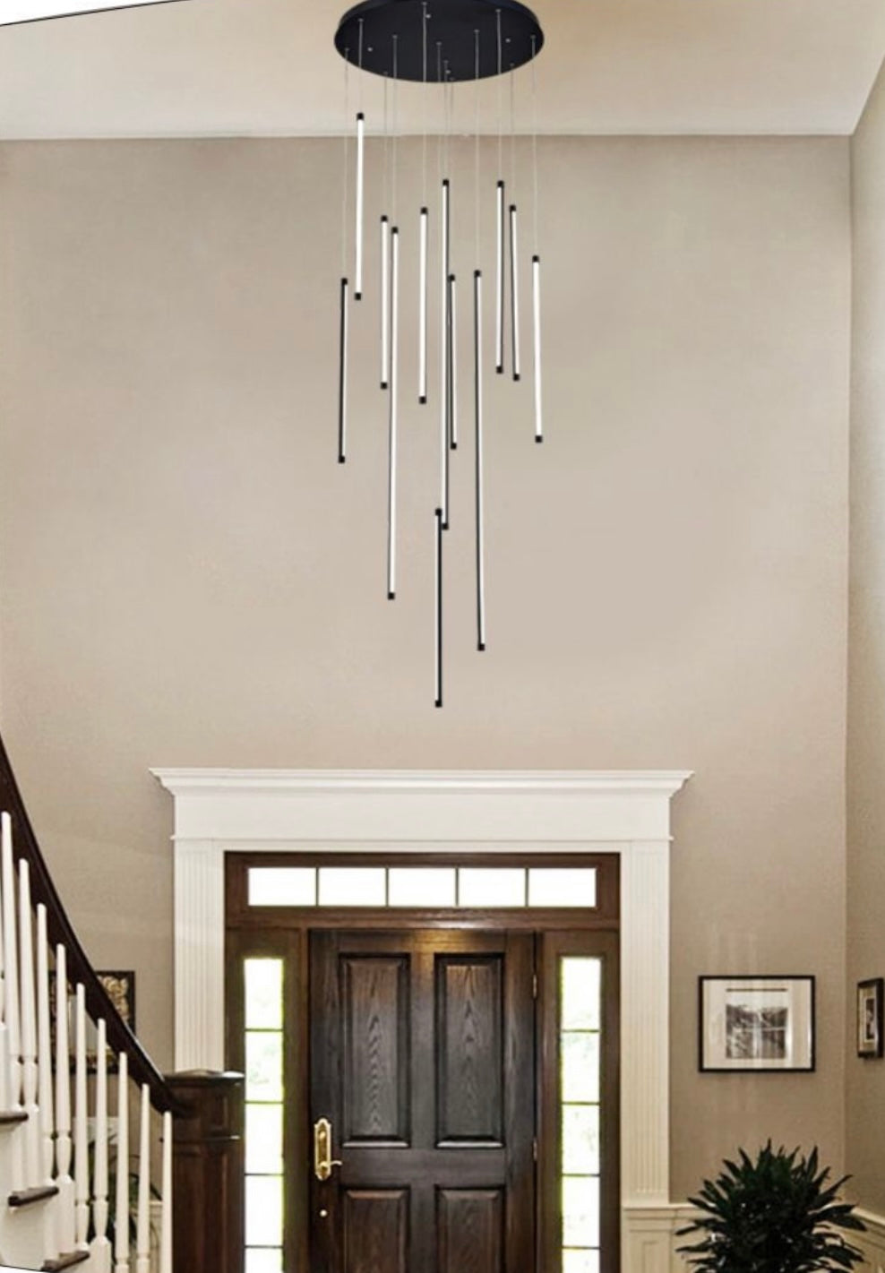 Lampadario Cascata moderno 105w bianco/nero LP-45