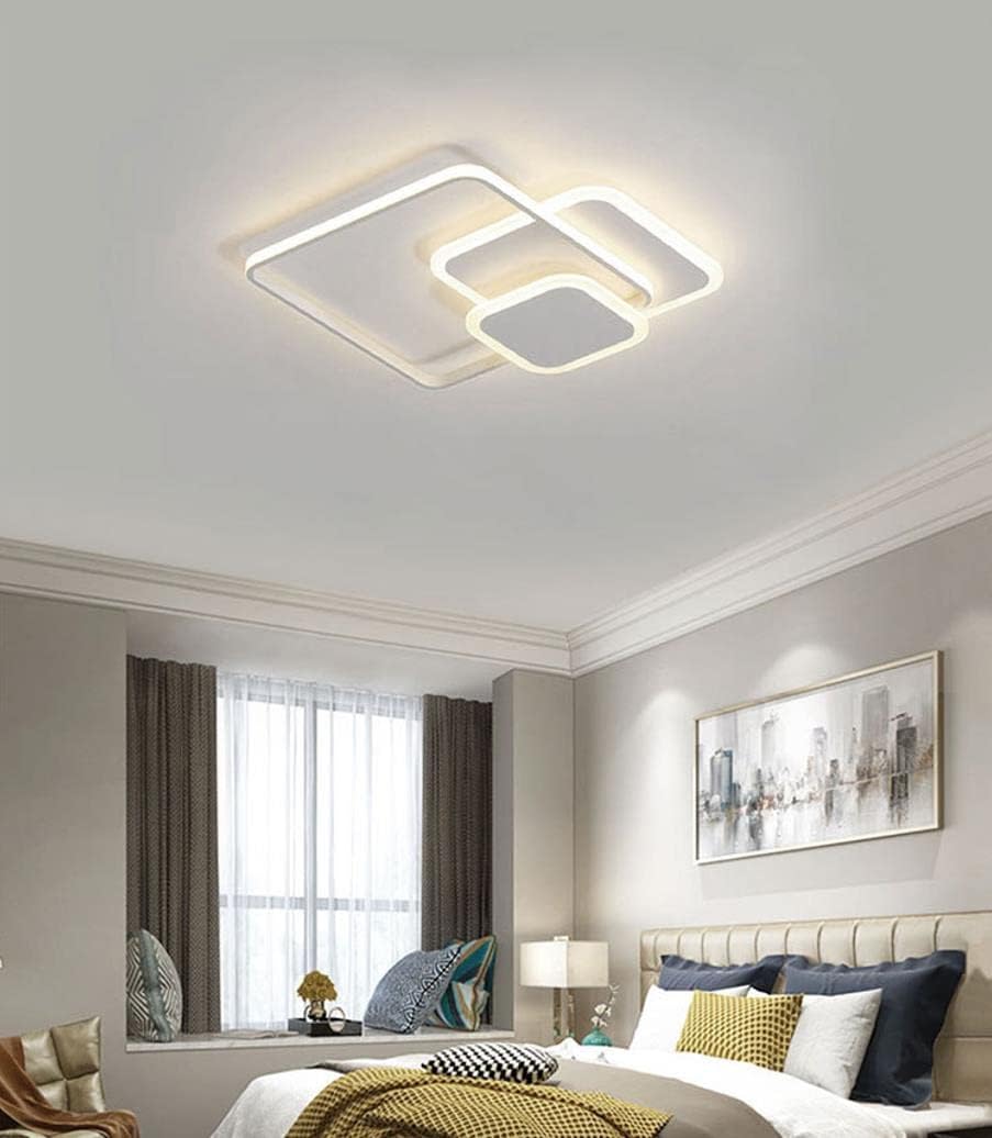 TEKHOME Plafoniera LED 48W Design Quadrato Sovrapposto Bianca Stile Moderno per Interni IP20 per Corridoio Soggiorno Camera da Letto C31-3C