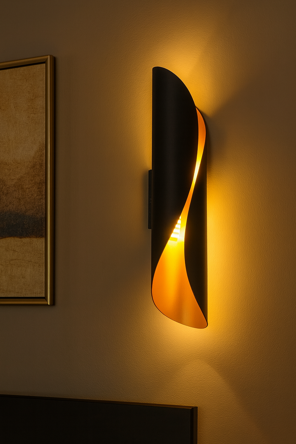 TEKHOME Applique da Parete Moderna 2×G9, Lampada da Muro Design Nero e Dorato, Senza Lampadina Inclusa, in Alluminio e Ceramica, per Camera da Letto, Soggiorno e Corridoio E31-N