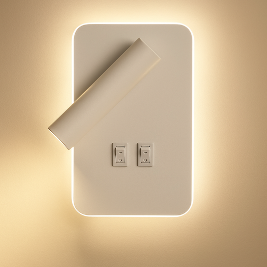 TEKHOME Applique da Parete LED 6W con Interruttore, Lampada da Comodino Orientabile, Luce 3000K-6500K Design Moderno in Alluminio, per Camera da Letto e SoggiornoE20