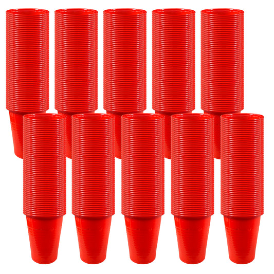 BICCHIERI PLASTICA ROSSI MONOUSO 200ml confezioni da 100pz