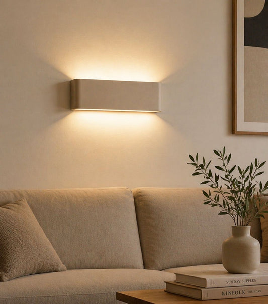 Applique LED da Parete 15W Biemissione, Lampada Moderna per Interni, Luce Regolabile 3000K/4000K/6500K, 1000LM, Design Minimalista in Alluminio per Soggiorno, Camera e Corridoio E57-OS3C