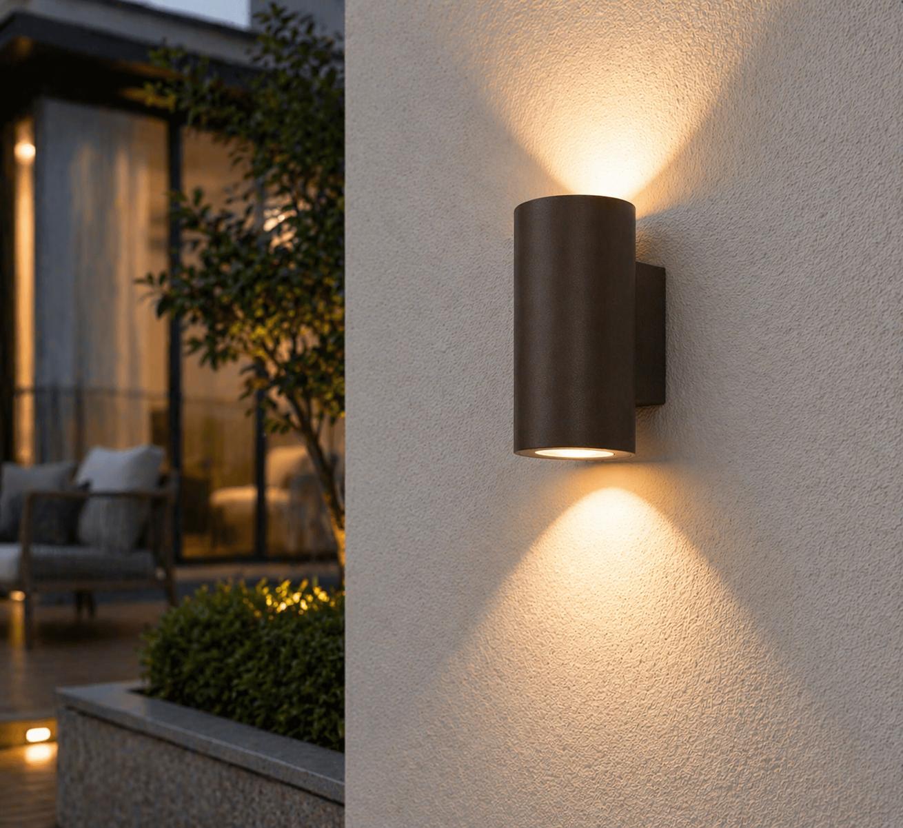 Applique da Esterno IP65 GU10, Lampada da Parete Up & Down 2 Luci, Design Moderno in Alluminio per Giardino, Terrazzo e Facciata, Impermeabile, Lampadina Non Inclusa ES14-C