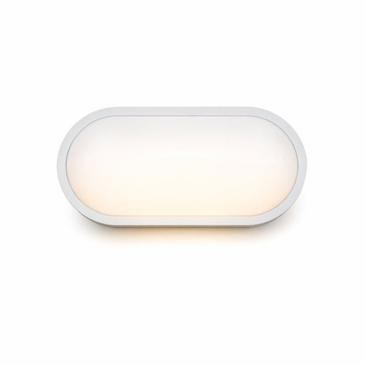 Plafoniera LED da Esterno IP65 18W, Lampada da Parete o Soffitto, Luce Regolabile 3000K/4000K/6500K, 1900LM, Design Ovale per Garage, Balcone e Ingresso, Impermeabile ES51-3C