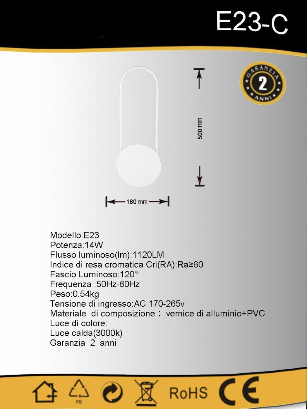 TEKHOME Applique da Parete LED Moderna 14W, Lampada da Parete Bianca Design Decorativo, Luce Calda 3000K 1120LM, per Camera da Letto, Soggiorno e Corridoio E23