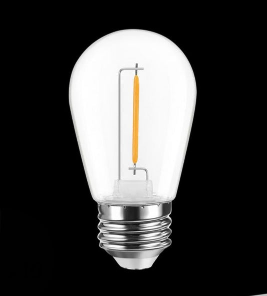 Lampadine LED E27 1W, Confezione da 10 Pezzi, 60LM, Luce Calda 2700K, Lampadine LED Decorative in Vetro Trasparente, Illuminazione 360°, Basso Consumo,Modello S14-1C