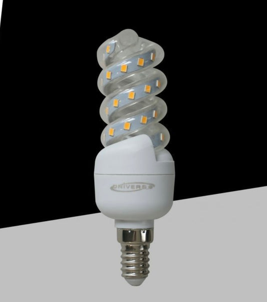 Lampadine LED E14 6W, Confezione da 10 Pezzi, 540LM, 3000K/4000K/6500K, Lampadina a Spirale LED, Luce Calda/Naturale/Fredda, CRI>80, 360°, Risparmio Energetico, Modello E14-S-6W