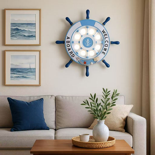 TEKHOME Applique LED Decorativa a Forma di Timone E81-3C, 3 Colori 3000K-4000K-6500K, Lampada da Parete per Cameretta, Soggiorno o Stanza dei Bambini