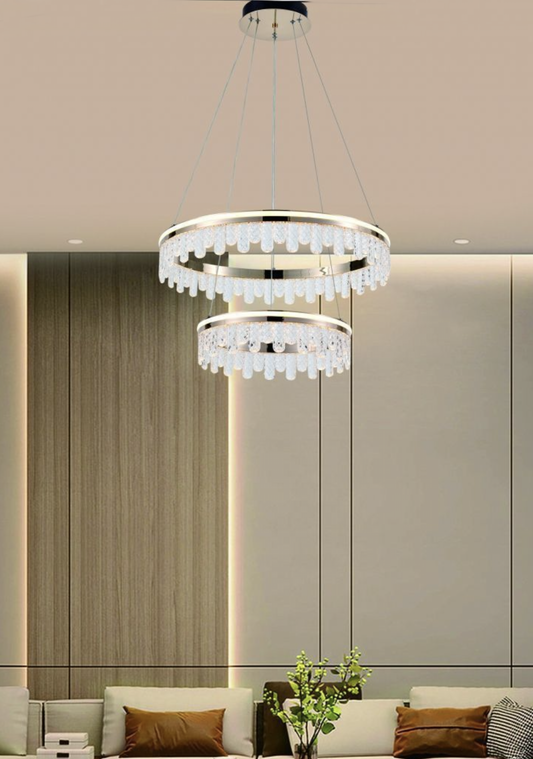 TEKHOME Plafoniera LED Esagonale Smart, 72W 5760LM, Luce Regolabile 3000K-6500K con Telecomando 2.4G, Design Moderno in Oro Francese, per Interni, IP20 LP-55-3C