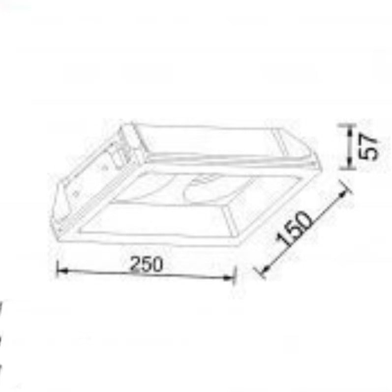 Portafaretto in Gesso da Incasso Doppio GU10 – Verniciabile, Lampada da Soffitto in Cartongesso, Bianco, Foro 255×155 mm GS-21