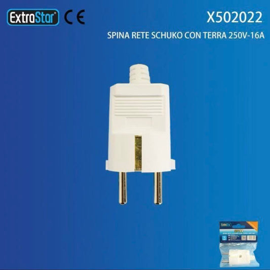 5 Pezzi Spina Schuko con Terra 16A 250V – Spina Elettrica Maschio Tipo F per Cavo Alimentazione, Bianco – X502022