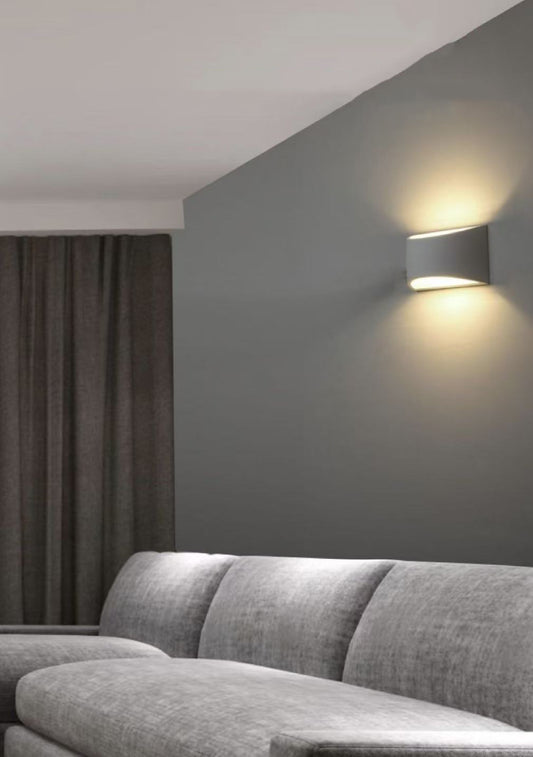TEKHONE Applique da Parete in Gesso Verniciabile, Lampada da Muro Design Moderno, Attacco G9, Luce Diretta e Indiretta per Soggiorno Camera da Letto Corridoio – GS-E14